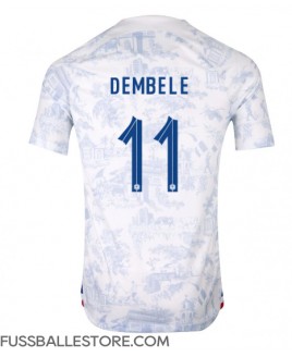 Günstige Frankreich Ousmane Dembele #11 Auswärtstrikot WM 2022 Kurzarm